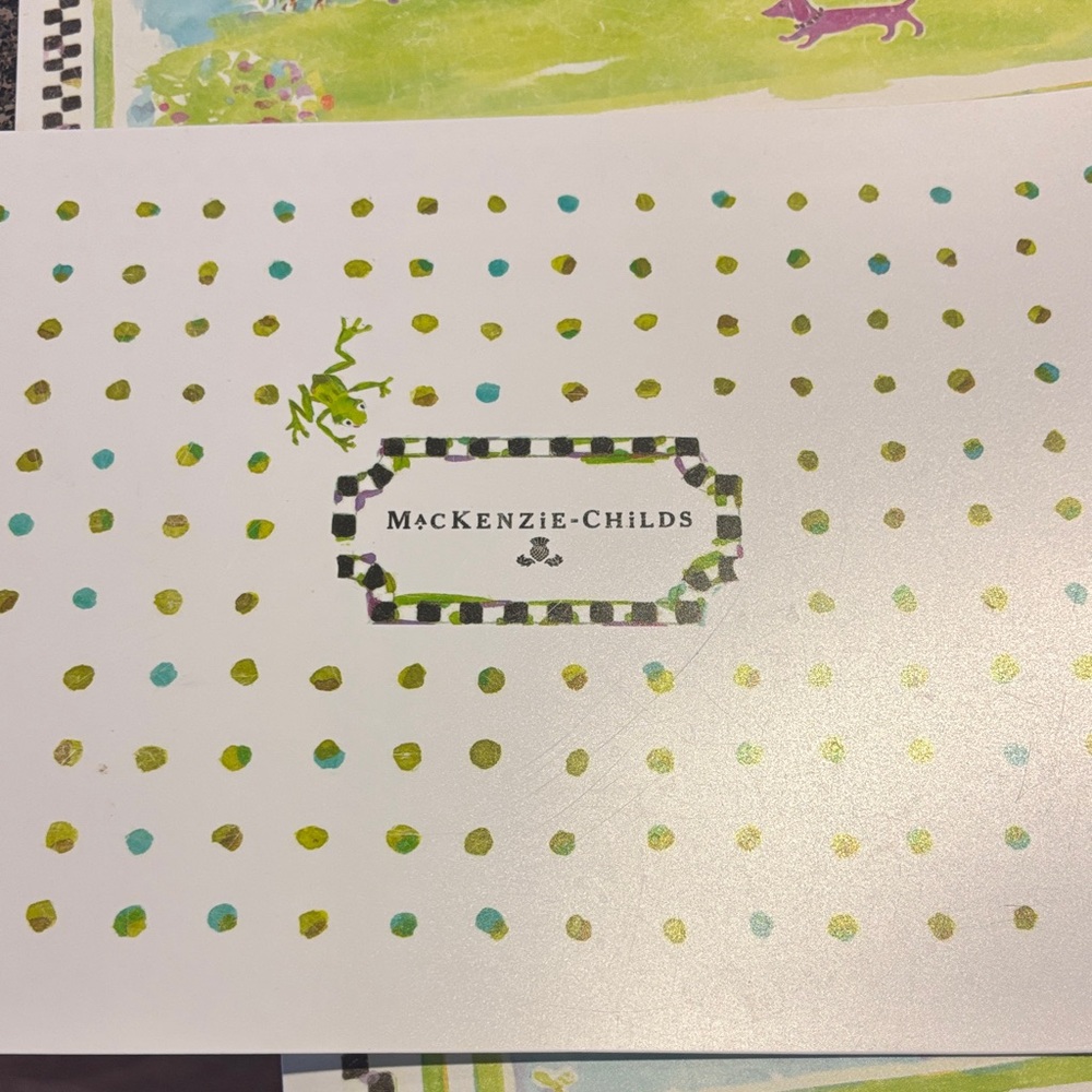 MacKenzie-Childs Frog & Farm Placemat Set — Green, Blue, Orange - Picture 3 of 4